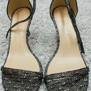 Stuart Weitzman Black Sparkle Heels